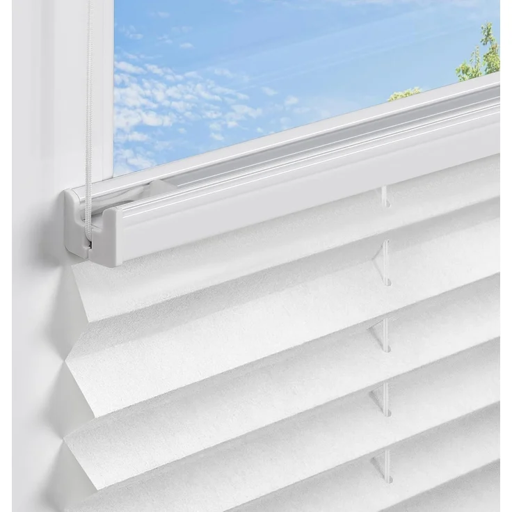 jalousiescout Plissee Pure Plissee Basic, 60 x 110 cm, weiß, halbtransparent, ohne Bohren, klemmen, Klemmfix, halbtransparent, Polyester-Stoff ohne Bohren – Bild 8