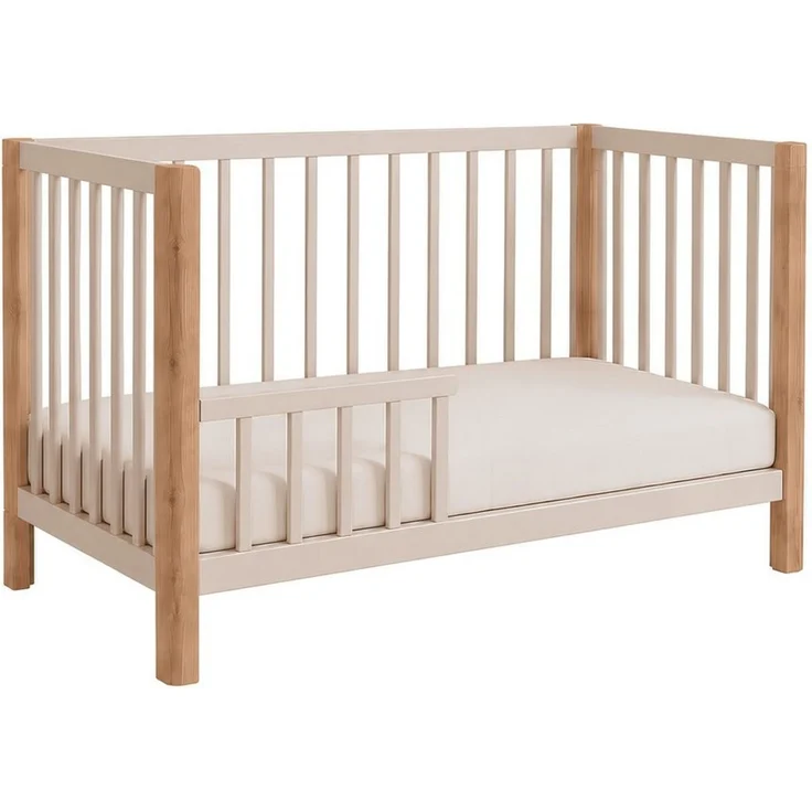 Baby-Delux Babybett Lio Schutzgitter umbaubar, Kinderbett Gittebett 60x120 Barriere Matratze – Bild 4