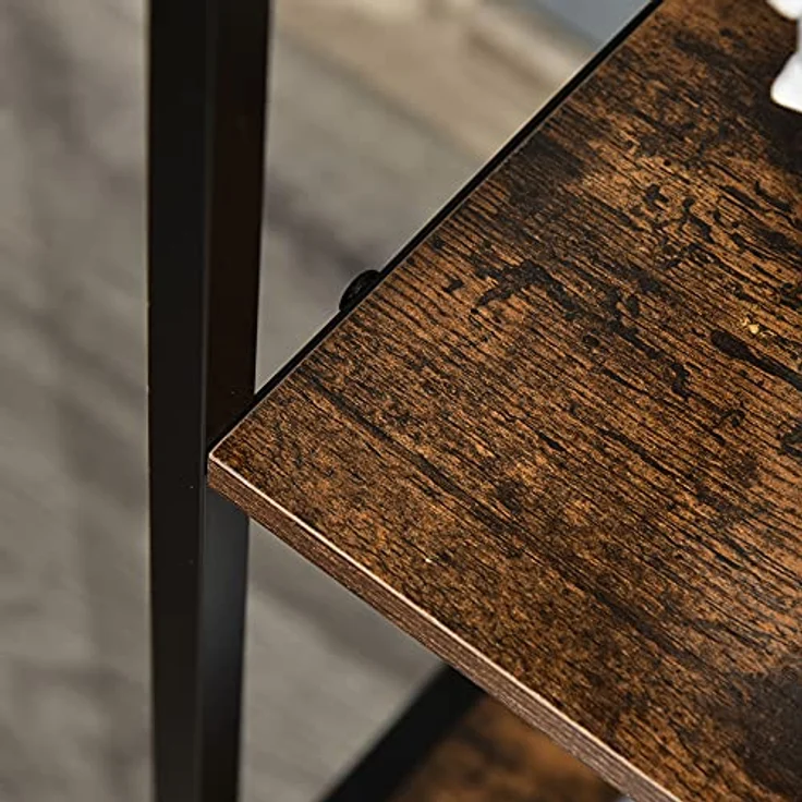 HOMCOM Kommode, 3 Schubladen und 3 Regale, Metallrahmen, Braun+Schwarz, 80x71x29 cm – Bild 9