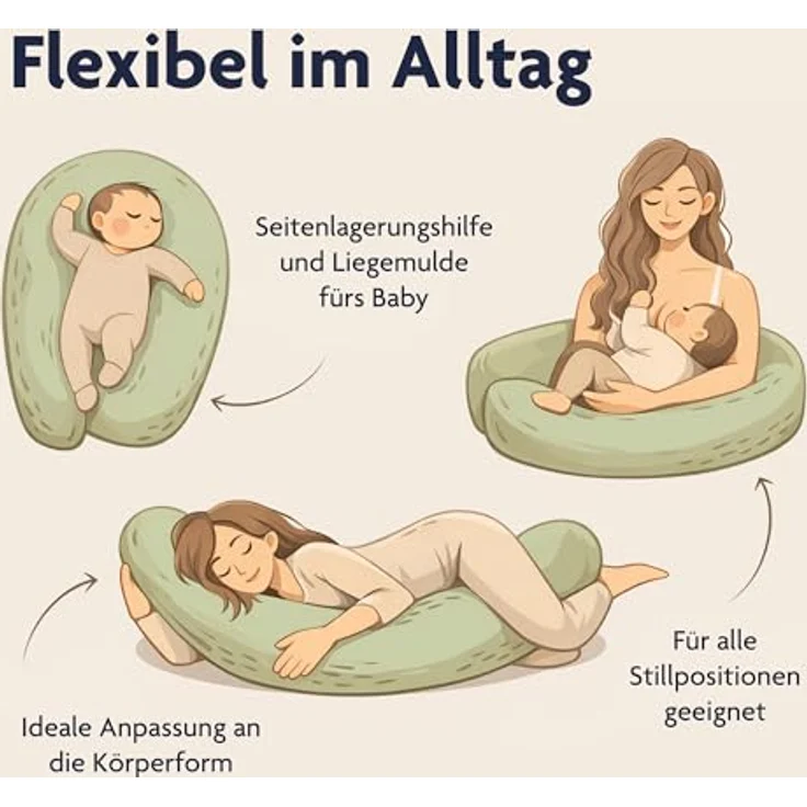 Julius Zöllner Stillkissen Musselin lime 190 – Bild 3