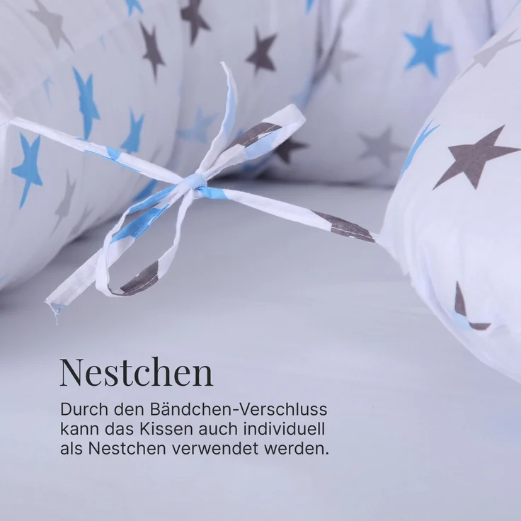 Schwangerschaftskissen - Seitenschläferkissen Weiß ( Sterne Bunt ) – Bild 4