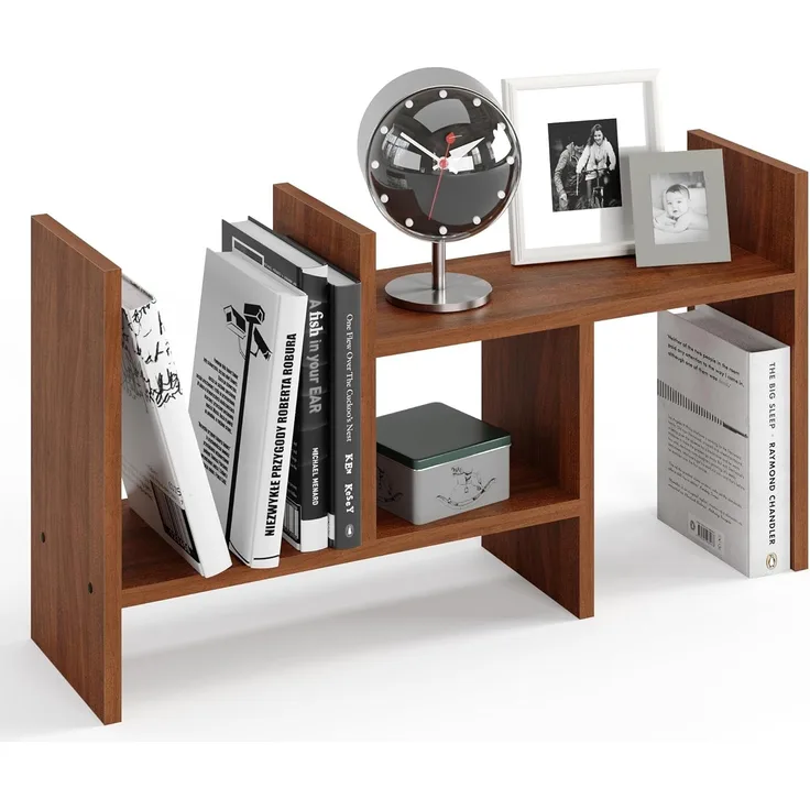 KOMTO Bücherregal Shelf K Tischregal Schreibtisch Aufsatzregal Desktop Regal Klein, Küchenregal Stehend für Arbeitsplatte 51-97 х 20 х 40 cm