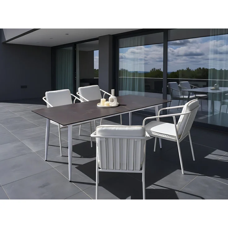 Gartentisch TOLENTINO 180 cm 90 cm Marmor Optik Grauer Marmor – Bild 3