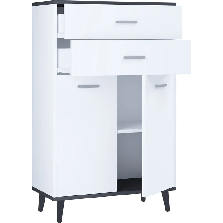 VCM Kommode & Sideboard Lindas 918178 Weiß / Anthrazit H. 97 x B. 60 x T. 28 cm – Bild 2