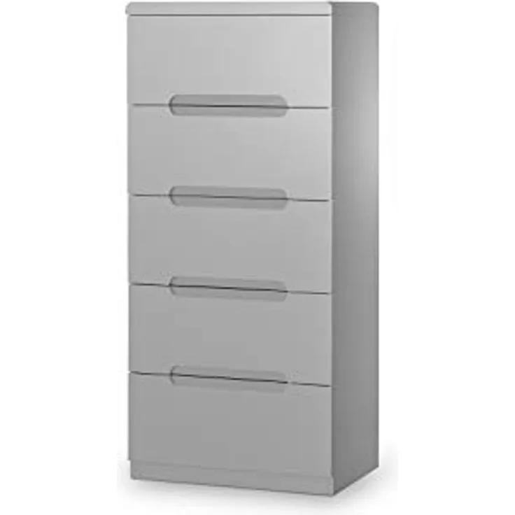 Julian Bowen Manhattan schmale Kommode mit 5 Schubladen, grau