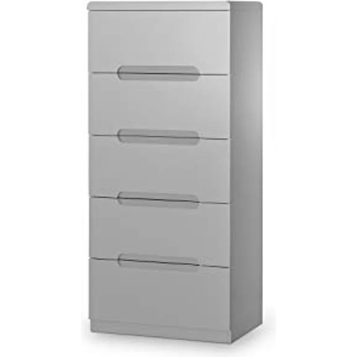 Julian Bowen Manhattan schmale Kommode mit 5 Schubladen, grau – Bild 1