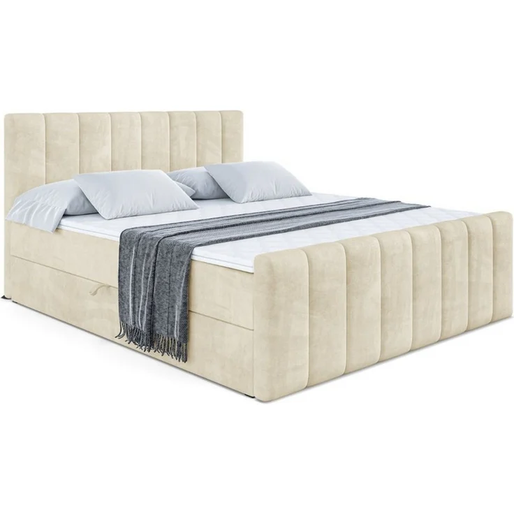 ALTDECOR Boxbett OTTA-Z (Multipocket-Matratze H4, H3 Matratze Bonellfederung, Topper, Kopfteil), Doppelbett mit Fußteil – Bild 2