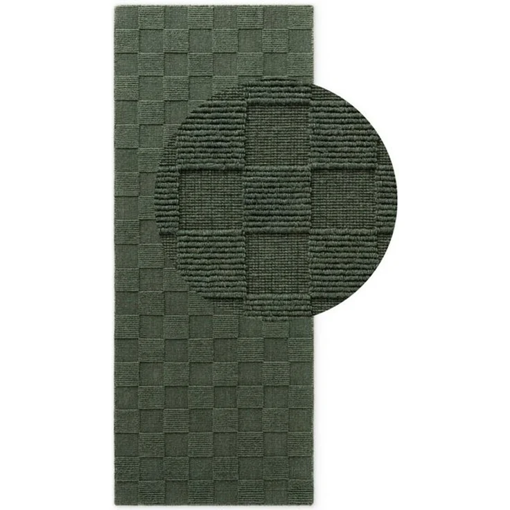 Villeroy & Boch Wollteppich Scala, rechteckig, Höhe: 10 mm, Handgewebt, Wolle, Kariert, Natur, 3D-Struktur, Karo, Wohnzimmer – Bild 4