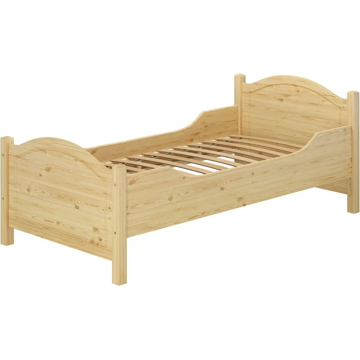 Erst-Holz Seniorenbett extra hoch Rollrost 100x200 Massivholz Holzbett Einzelbett Gästebett 60. 40-10FL