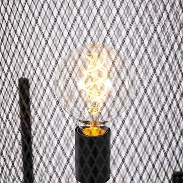 Qazqa Stehlampe Bliss_mesh, ohne Leuchtmittel, E27, Schwarz, Modern, Stahl, 1-flammig – Bild 4