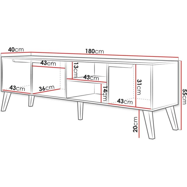 TV-Lowboard Nedila 180 (Farbe: Cashmere) – Bild 5