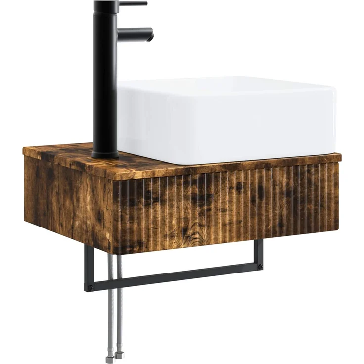 vidaXL Badezimmerschrank-Set 3 stk. Geräucherte Eiche 130 x 41 x 80 cm 3405602 – Bild 5