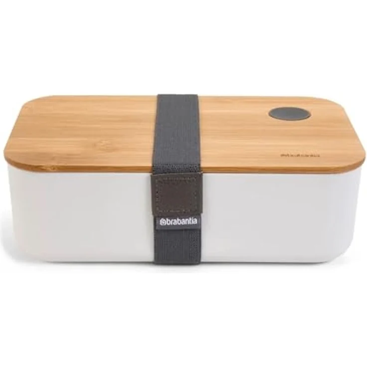 HAC24 Lunchbox Brotdose Vesperdose Brotbox 1200 ml, Polypropylen, (1-tlg), mit Bambus Deckel 19,5 x 11,5 x 5,5 cm – Bild 1