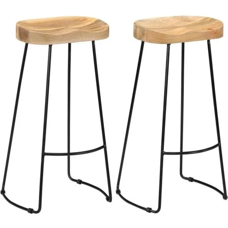 Gavin Barhocker 2 Stk. Massivholz Mango [247838]