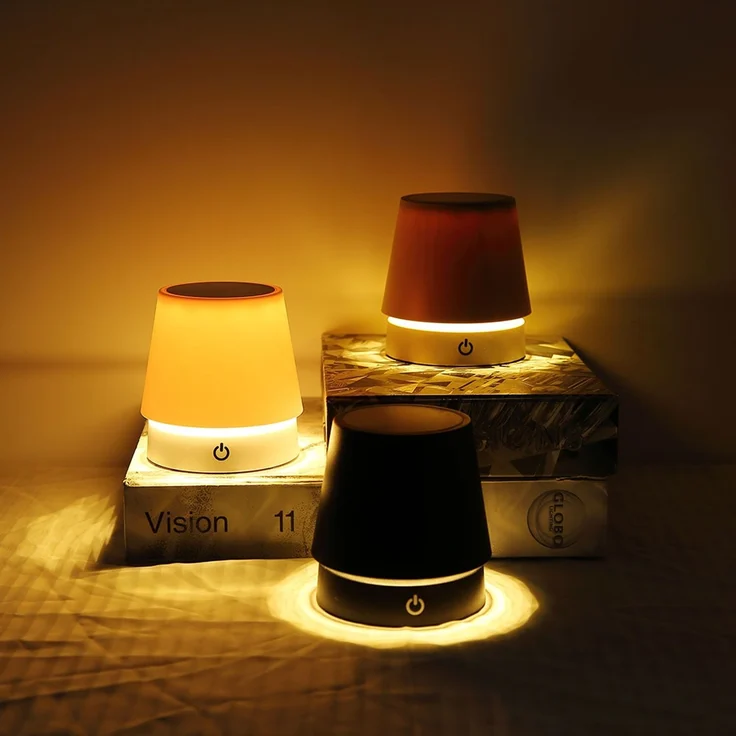 LED Tischleuchte, weiß, Touchdimmer, Akku, höhenverstellbar, H 28 cm – Bild 4