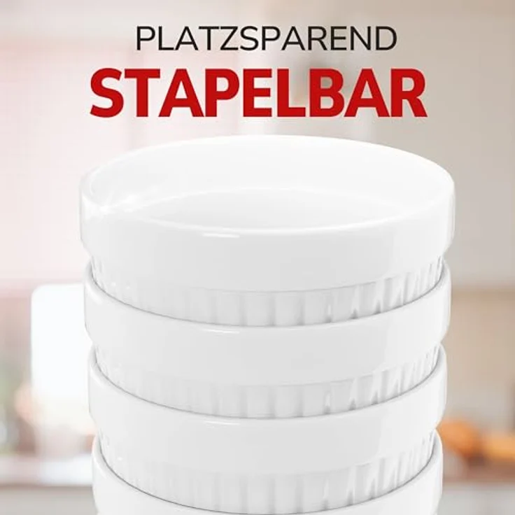ToCi Auflaufform Creme Brulee Schälchen Sets 9 cm Förmchen aus Keramik 185 ml Weiß, (12-St) – Bild 5