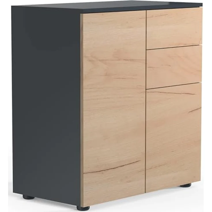 VCM Kommode & Sideboard Dalosa 918339 Anthrazit / Honig-Eiche H. 77 x B. 70 x T. 39cm – Bild 4