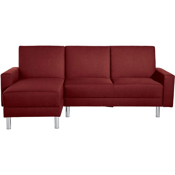 Funktionssofa mit Hocker Katryna Flachgewebe rot – Bild 6