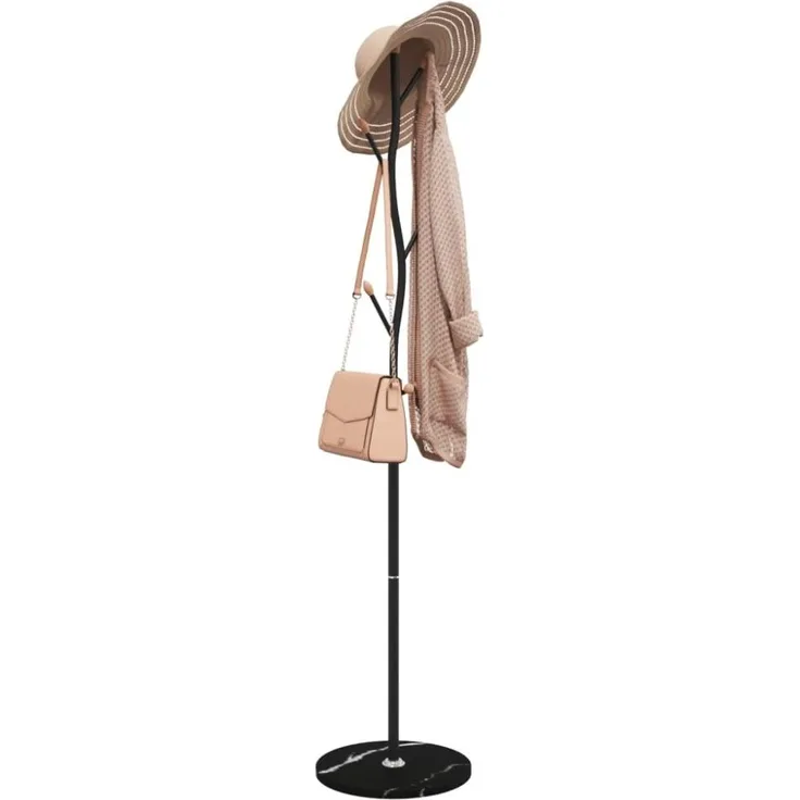 vidaXL Garderobenständer Schwarz 177 cm Pulverbeschichtetes Eisen 377092