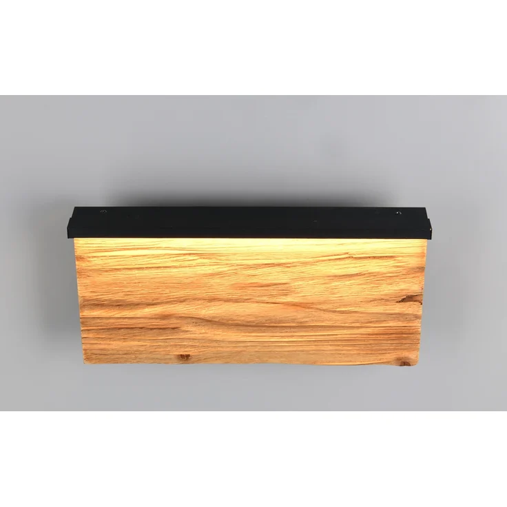 2er Set LED Wandleuchten aus Naturholz flach & dimmbar, Breite 30cm – Bild 5