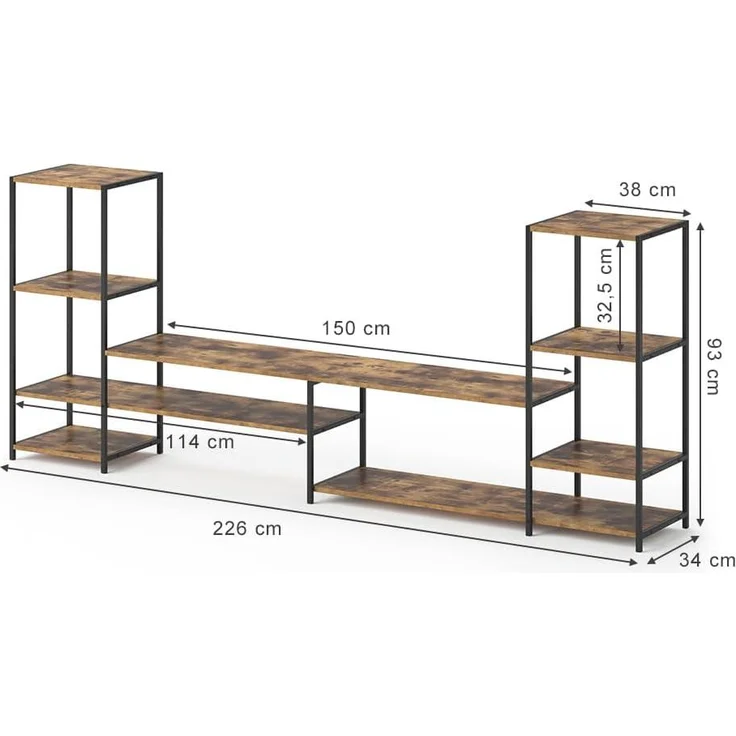 Lowboard Fyrk Antikholz 226 x 93 cm Vicco – Bild 3