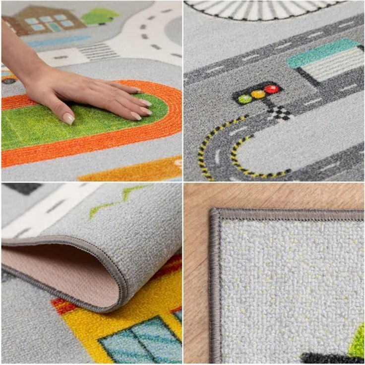 Carpettex Kinderteppich Straßenteppich, Rechteckig, Höhe: 7 mm, Kinderteppich Straßenteppich Teppich Kinderzimmer Rutschfest Waschbar – Bild 4
