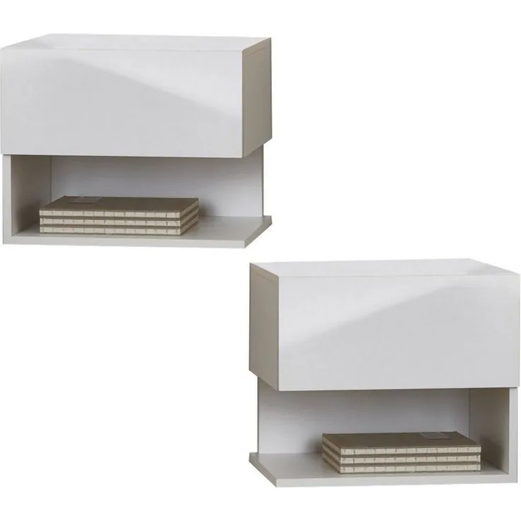 BMG Möbel Nachtschrank Faro 2 (Nachtkonsole) grifflose Schublade, wandhängend, links rechts montierbar