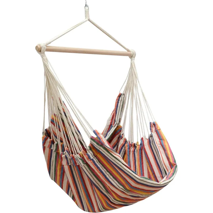XXL Hängesessel Relaxsessel 185x130cm bis 150kg mit bunten Streifen
