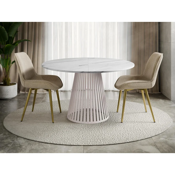 Esstisch Cumair Cashmere 100 (Farbe: Cashmere / Bianco Marmor) – Bild 2