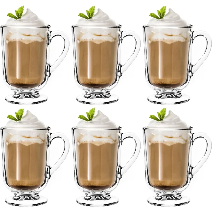 KADAX 6x Kaffee-Latte-Teegläser 300 ml Glasset mit Griff – Bild 5