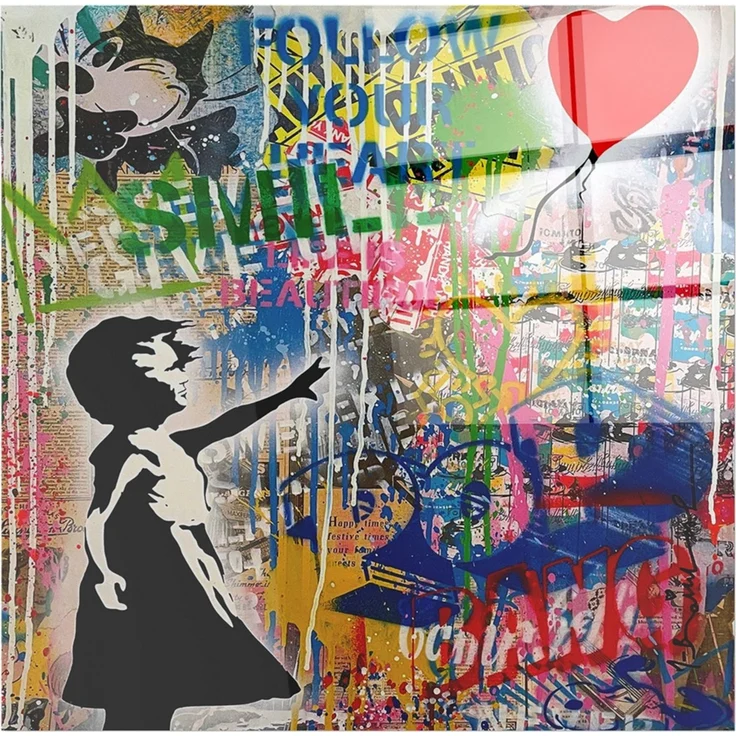 Wallity 'CAM4124_7070' Dekorative Lackierung aus gehärtetem Glas, Mehrfarbig, 70 x 70 cm – Bild 8