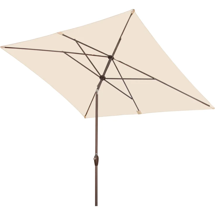 Derby by Doppler Sonnenschirm / Kurbelschirm "Basic Lift neo 200 x 250", natur, 250 x 200 cm – Bild 1