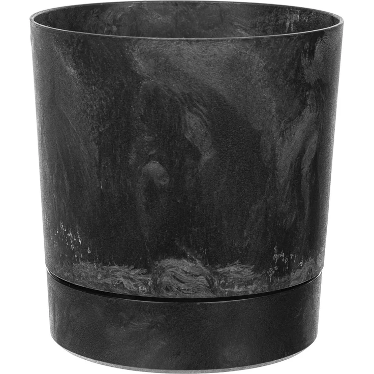 KADAX Aura 200 Recycling-Pflanzgefäß mit Sockel – schwarzer Beton – Bild 4