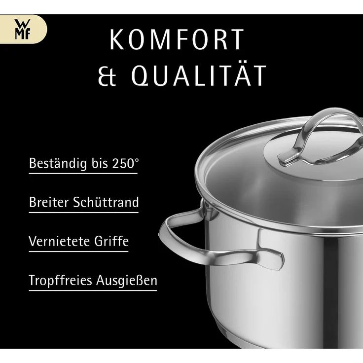 WMF 'Provence Plus' Topfset mit Glasdeckel, 5-teilig, unbeschichtet, Cromargan Edelstahl poliert, Ø 16 / 20 / 24 cm – Bild 7