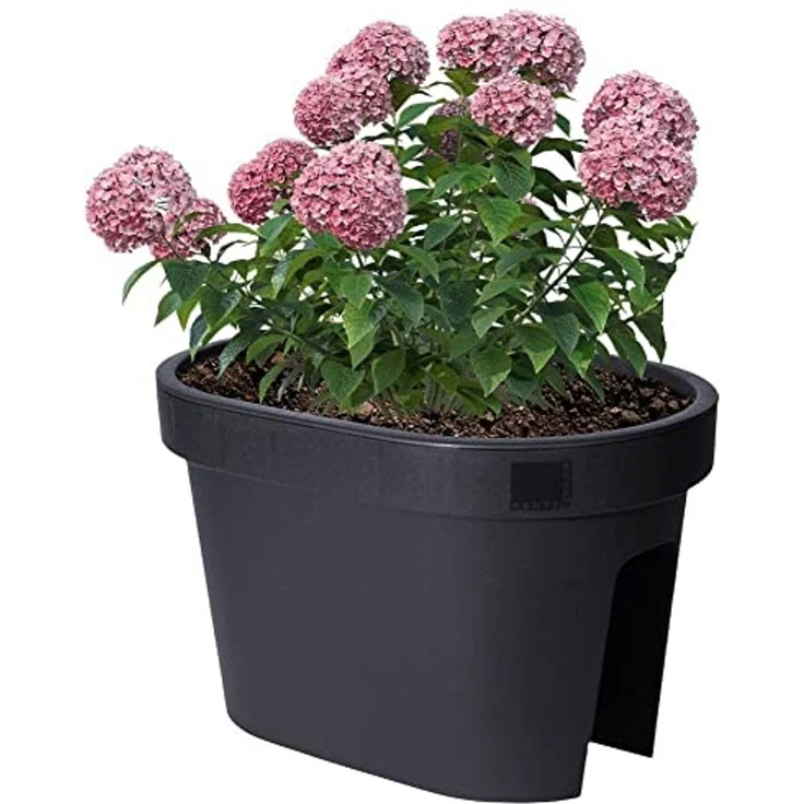 Hängender Blumentopf/Planter Balkon am Geländer - schwarz – Bild 6