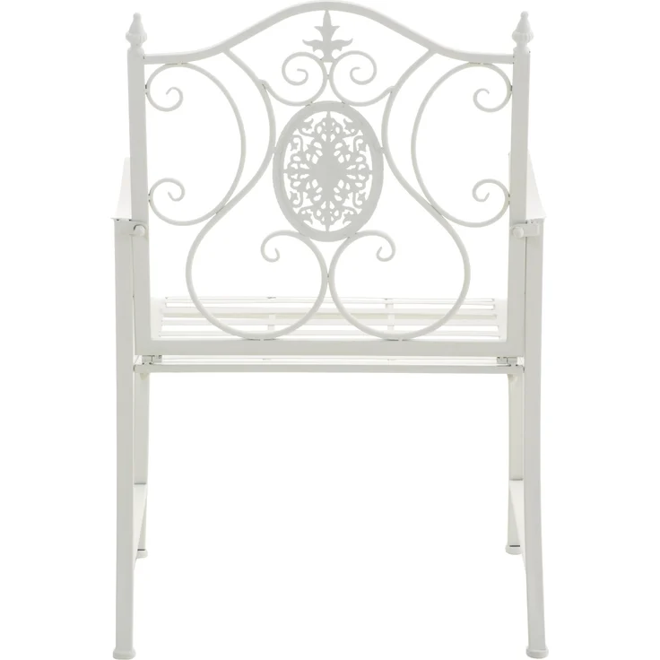 2er Set Gartenstühle AUSTIN - Metall Weiß 62x53x94 cm | Gartenstuhl Metall Terrassenstuhl Antik Verzierung Stühle Garten Balkon – Bild 6