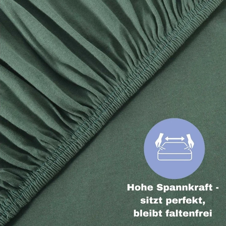 leevitex® Spannbettlaken Spannbettlaken, Mako-Jersey, Gummizug: rundum, (2 Stück), OEKO-TEX® STANDARD 100 zertifiziert – Bild 1