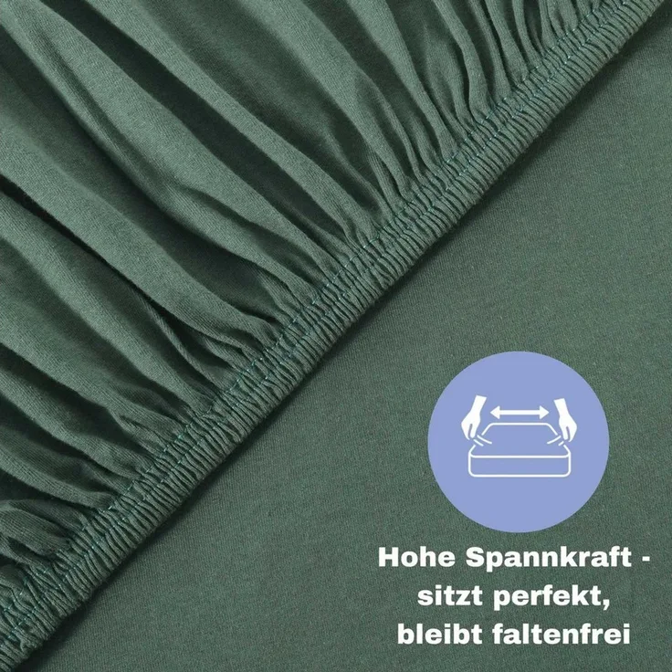 leevitex® Spannbettlaken Spannbettlaken, Mako-Jersey, Gummizug: rundum, (2 Stück), OEKO-TEX® STANDARD 100 zertifiziert