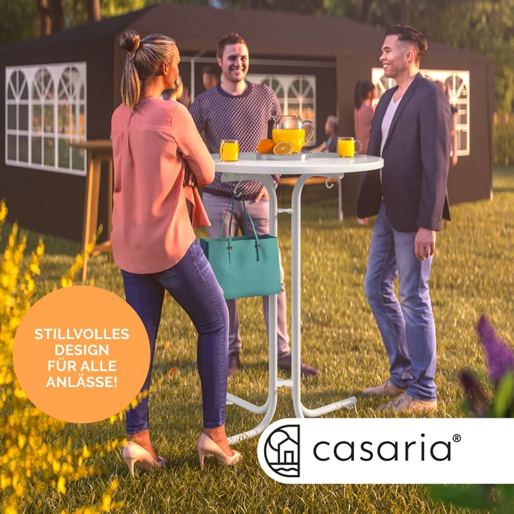 CASARIA® Stehtisch 70x110cm Weiß – Bild 5