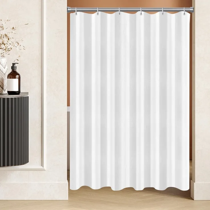 Duschvorhang 150x180cm Reinweiß Antischimmel Wasserabweisend Polyester -1er Pack