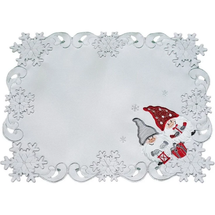 texpot Tischdecke Tischläufer Stickerei Wichtel Winter Weihnachten (1-tlg) – Bild 2