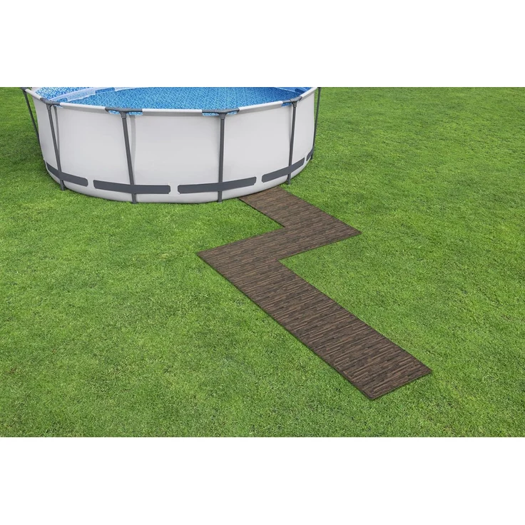 Pool-Bodenschutzfliesen Set 12 Stück á 50 x 50 cm, Holz-Optik (Palisander) – Bild 12