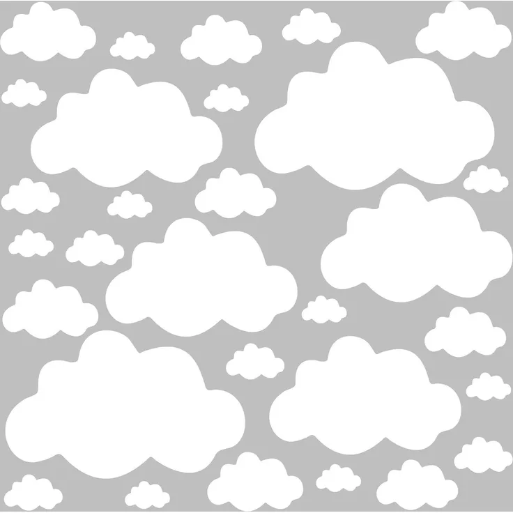 PREMYO 'Wolken' Wandsticker weiß