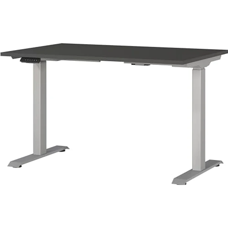 Germania Schreibtisch 7907-640, in Graphit/Silber, EL. höhenverstellb, 120 x 120 x 80 cm (BxHxT) – Bild 2