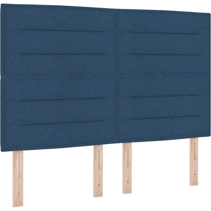 vidaXL Boxspringbett mit Matratze mit Kopfteil Blau 140 x 200 cm Stoff 3341776 – Bild 6