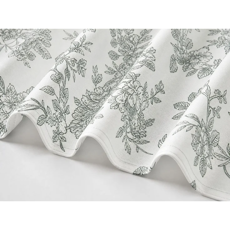 Duschvorhang mit floralem Digitaldruck wasserabweisend Weiß, 240x180 cm – Bild 3