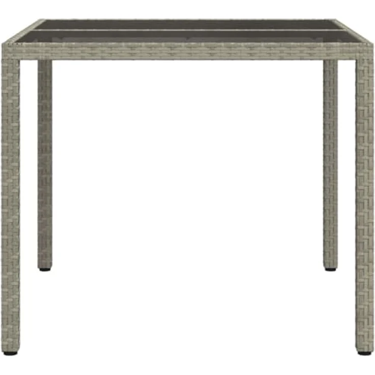 vidaXL Gartentisch Grau 90 x 90 x 75 cm Poly-Rattan 362534 – Bild 9