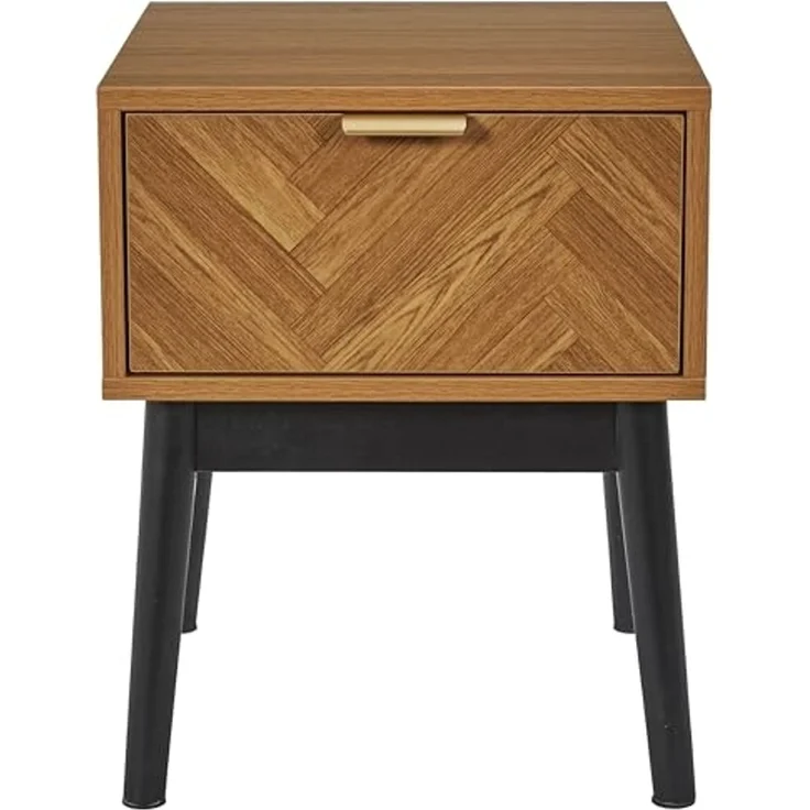 HOME DECO FACTORY, HD0303, Nachttisch für Schlafzimmer, Modell Felix, Kollektion Lounge Edition, zeitgenössische Möbel, Schrank, Nachttisch, 40 x 50 x 40 cm, Schwarzbraun – Bild 6