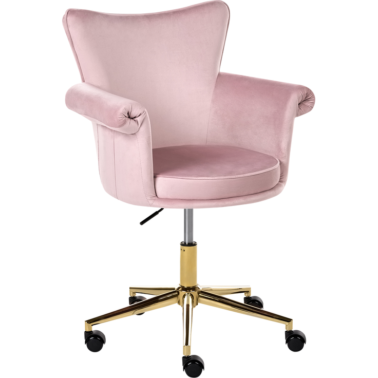 Schreibtischstuhl VELENCIA Samtstoff Pastellrosa