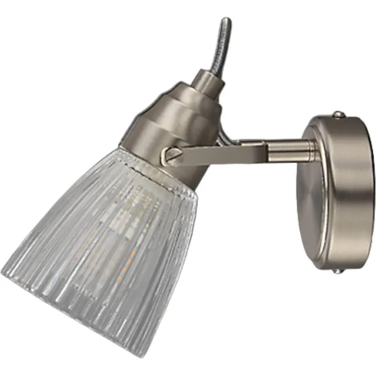 Lindby Wandleuchte Kara, Glas Alu IP44, 1 x 3 W LED